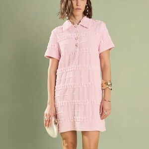 English Factory Women’s Textured Mini Dress in Light Pink Size Medium